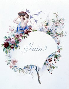 Czerwiec „”Pieśń miesiąca”” Jérôme Doucet, ilustracja - Maurice Leloir, ed. Reims 1904. L. Michaud autorstwa Maurice Leloir