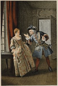 Manon i jej brat - w „Historii Manon Lescaut i kawalera Des Grieux” Abbe Prevosta (1697-1763), francuskiego pisarza. Grawerowanie według rysunków Maurice