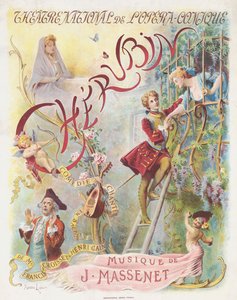 Premierowy plakat do opery Cherubin Julesa Masseneta, 1905. autorstwa Maurice Leloir