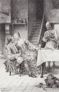 Scena z Manon Lescaut (rycina) autorstwa Maurice Leloir