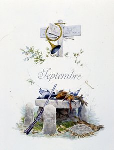 Wrzesień „Pieśń miesiąca” Jérôme Doucet, ilustracja - Maurice Leloir, ed. Reims 1904. L. Michaud autorstwa Maurice Leloir