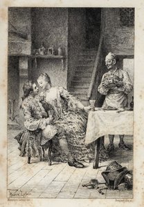 w „Historii Manon Lescaut i kawalera Des Grieux” Abbe Prevosta (1697-1763), pisarza francuskiego. Grawerowanie według rysunków Maurice