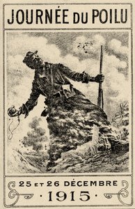 Francuski plakat propagandowy I wojny światowej "Hairy Day". 25 i 26 grudnia 1915", wyd. 1915 (kolor lito)