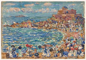 Plaża, Saint-Malo autorstwa Maurice Prendergast