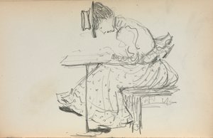Włoski szkicownik: Siedząca kobieta (strona 107) autorstwa Maurice Prendergast