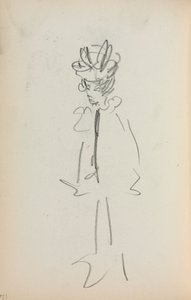 Włoski szkicownik: Stojąca kobieta, widok 3/4 (strona 126) autorstwa Maurice Prendergast