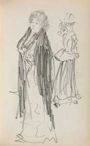 Włoski szkicownik: Dwie stojące kobiety (strona 129) autorstwa Maurice Prendergast
