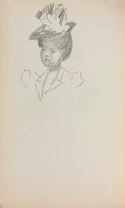 Włoski szkicownik: Kobieta, długość biustu (strona 142) autorstwa Maurice Prendergast