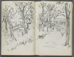 Szkicownik, The Dells, nr 127, strona 004 i 5: Krajobraz autorstwa Maurice Prendergast