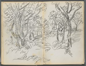 Szkicownik, The Dells, nr 127, strony 064 i 65: Krajobraz autorstwa Maurice Prendergast