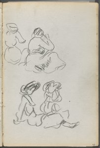 Szkicownik, The Dells, nr 127, strona 093: Postacie siedzące autorstwa Maurice Prendergast