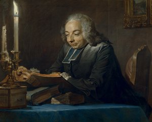 Abbe Jean-Jacques Huber, 1742 (pastel) autorstwa Maurice Quentin de La Tour