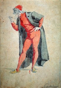 Kostium i postać teatralna: Pantalone (Spodnie, lekarz) Z „”Masek i błaznów” (komedia włoska lub Commedia dell