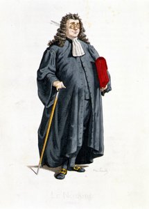 Le Notaire w „”Masques et bouffons”” (komedia włoska), tekst i rysunki Maurice Sand, akwaforty A. Manceau, przedmowa Georges Sand, Paryż, Michel Lévy Frères autorstwa Maurice Sand