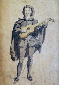 Scaramouche, ilustracja Maurice Sand (1823-1889), rycina z opracowania Commedia dell