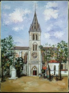 Kościół św. Piotra, Orthez, Pireneje autorstwa Maurice Utrillo