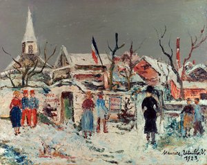Krajobraz pod śniegiem, Maixe autorstwa Maurice Utrillo