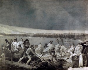 Odwrót z Rosji (1812): „” przejście Berezyny (Berezyny) przez wojska francuskie 28 listopada autorstwa Mauro Conconi