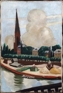 Brzeg Menu i kościół autorstwa Max Beckmann