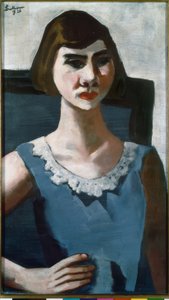 Portret Quappi w kolorze niebieskim autorstwa Max Beckmann