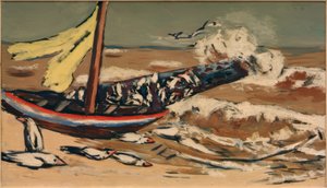 Brązowe morze z mewami autorstwa Max Beckmann