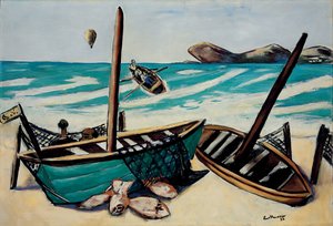 Nabrzeżny krajobraz z balonem autorstwa Max Beckmann