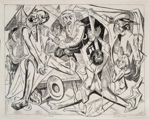 Noc (plansza 7 z: „Piekło”) autorstwa Max Beckmann