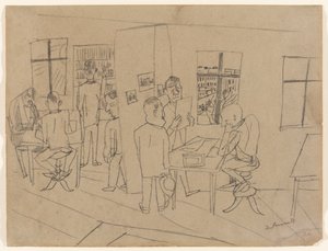 Pokój redakcyjny autorstwa Max Beckmann