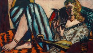 Kobieta z czerwonym kogutem autorstwa Max Beckmann