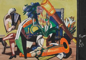 Duża martwa natura z lunetą autorstwa Max Beckmann