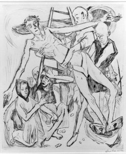 Półnaga z kotem autorstwa Max Beckmann