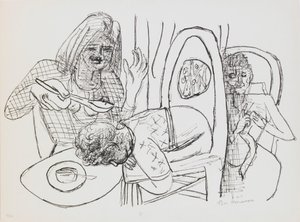 Nie chcę jeść mojej zupy, płyta 6 z portfolio „Dzień i sen” autorstwa Max Beckmann