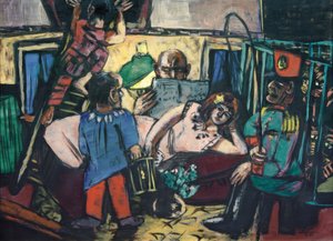 Im Artistenwagen autorstwa Max Beckmann