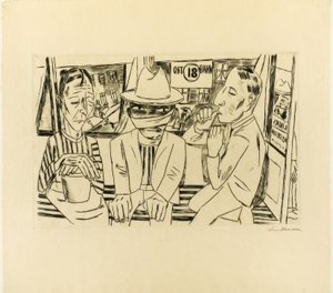 W tramwaju autorstwa Max Beckmann
