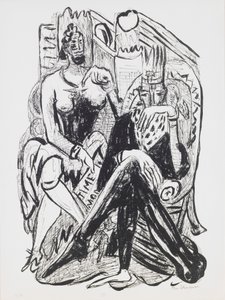 Król i Demagog, płyta 8 z teki „Dzień i sen” autorstwa Max Beckmann