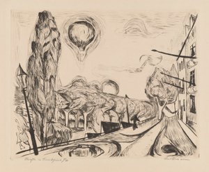 Krajobraz z balonem autorstwa Max Beckmann