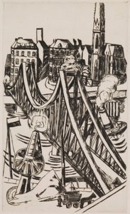 Duży most („Eiserner Steg” we Frankfurcie nad Menem) autorstwa Max Beckmann
