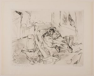 Kochankowie I, płyta 4 z portfolio „Twarze” autorstwa Max Beckmann