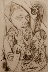 Pierrot z maską autorstwa Max Beckmann