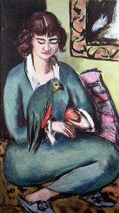 Quappie z papugą autorstwa Max Beckmann