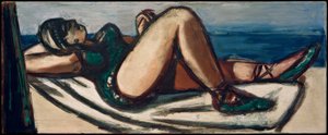 Spanie na plaży autorstwa Max Beckmann