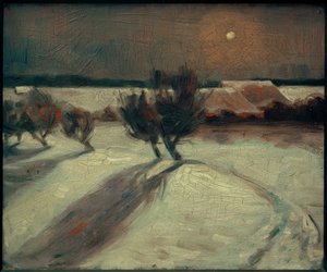 Śnieżny krajobraz w świetle księżyca autorstwa Max Beckmann