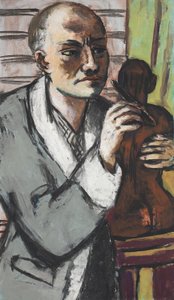 Autoportret w szarym szlafroku autorstwa Max Beckmann