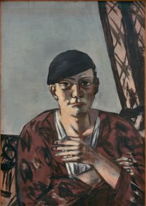 Autoportret z czarną czapką autorstwa Max Beckmann
