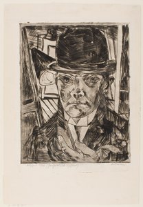 Autoportret w meloniku autorstwa Max Beckmann