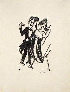Mała tańcząca para (drzeworyt) autorstwa Max Beckmann