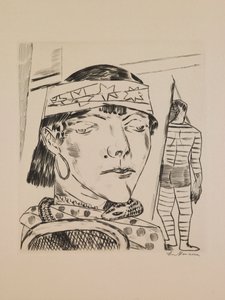 Snake Lady, tablica 10 z teki „Targi Roczne” autorstwa Max Beckmann