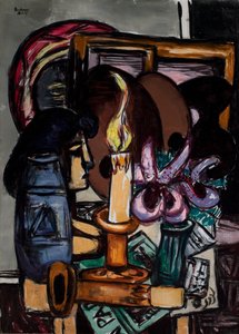 Martwa natura z dwiema dużymi świecami autorstwa Max Beckmann