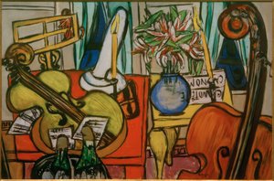 Martwa natura z wiolonczelą i basem na skrzypcach autorstwa Max Beckmann
