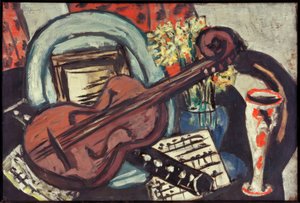 Martwa natura ze skrzypcami i fletem autorstwa Max Beckmann